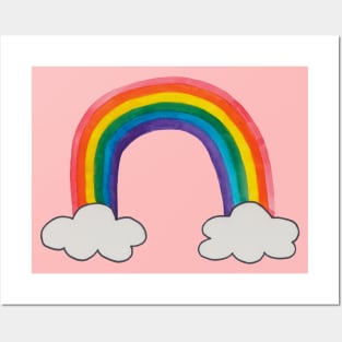 Rainbow with clouds Posters and Art